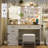 Greyden Vanity Set with Glass Top and Outlets-408503648