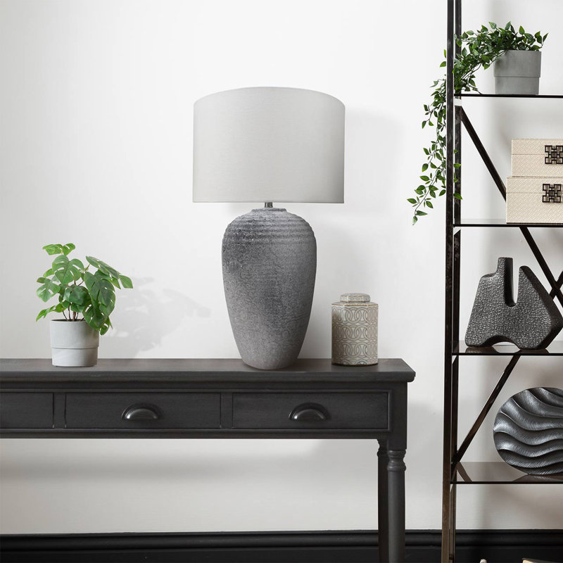 Brahmsley 60 Modern Table Lamp for Bedroom, Tradional Ceramic Base Lamp with Linen Shade