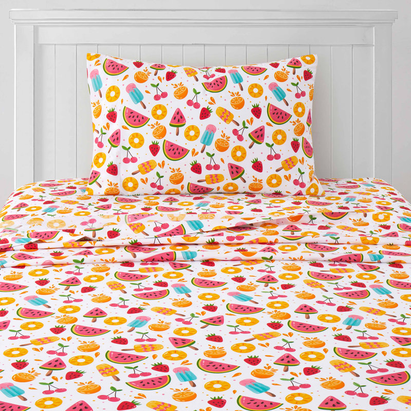 Ensemble de draps en microfibre pour enfants, Twin, Fruity Fun