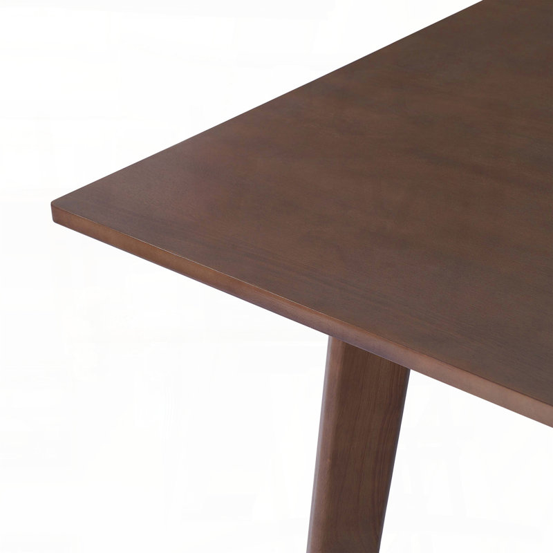 Rustic Farmhouse Rectangular Dining Table with Solid Wood Frame (60", Walnut), Walnut