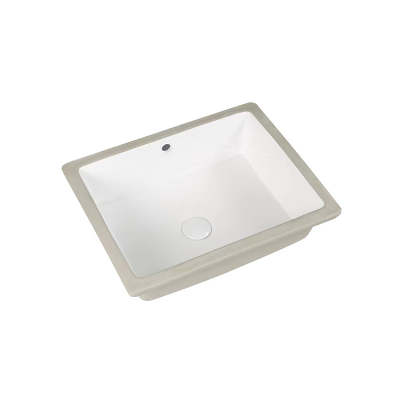 19.69 In. Undermount Rectangular Ceramic Bathroom Sink In Milk White
