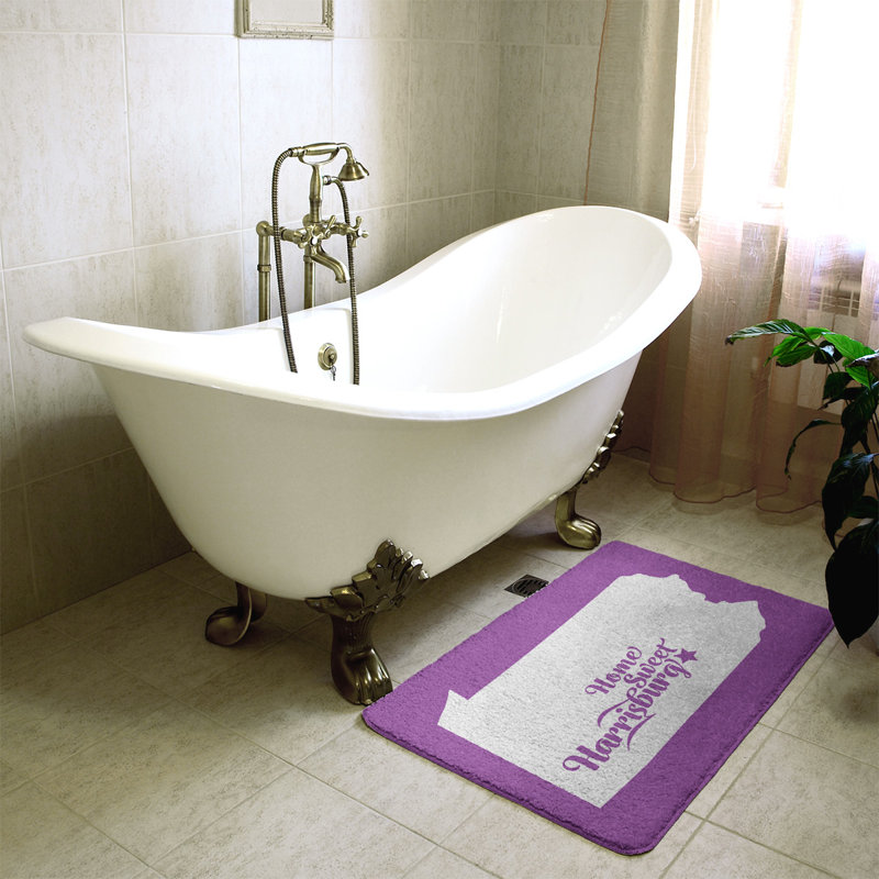 Memory Foam Non-Slip Bath Rug, 21" W x 34" L, Violet