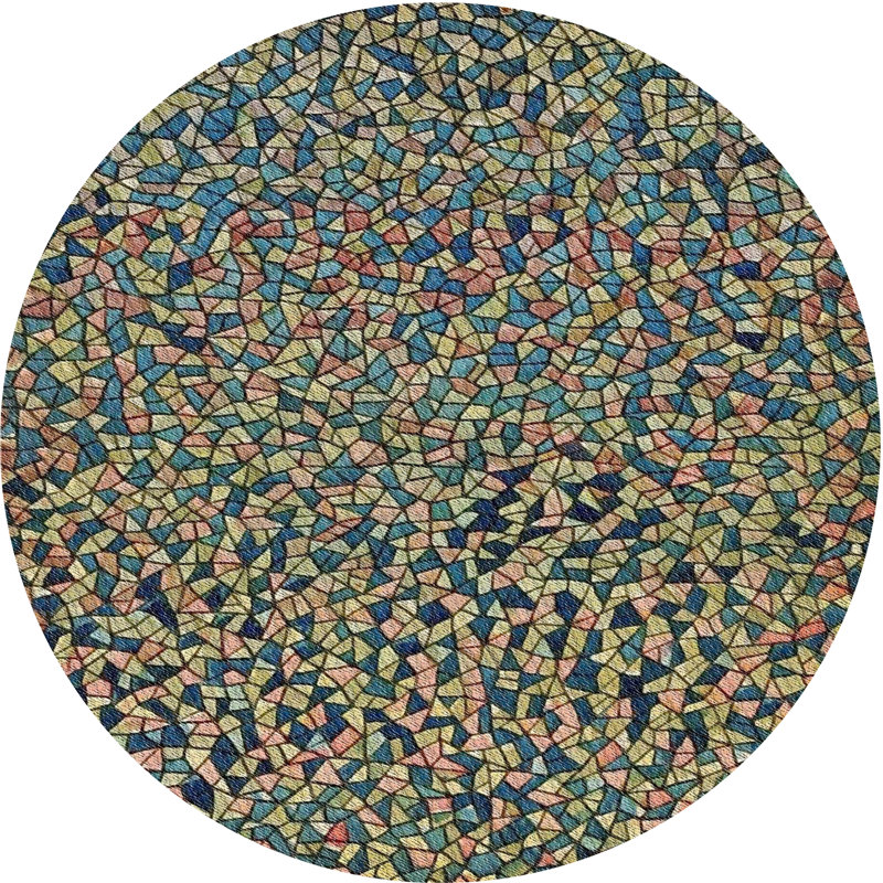 Tapis de zone d’olive à motifs Uncompahgre, Rond 6 pi