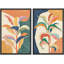 «Abstract Botanical Colorful Tropical Jungle Leaf Botanical», reproduction sur toile encadrée 2 pièces-91069024-91069025