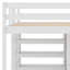 Lit mezzanine en bois avec garde-robe intégré, bureau, tablettes de rangement et tiroirs-1013714360