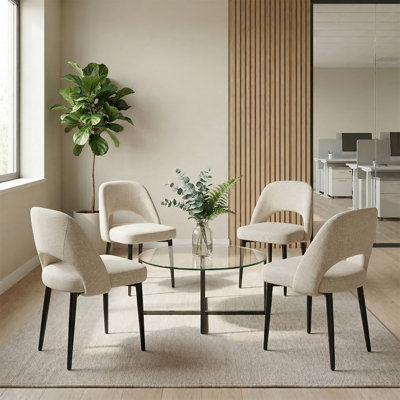 Modern Upholstered Dining Chair (Set of 4, BEIGE)