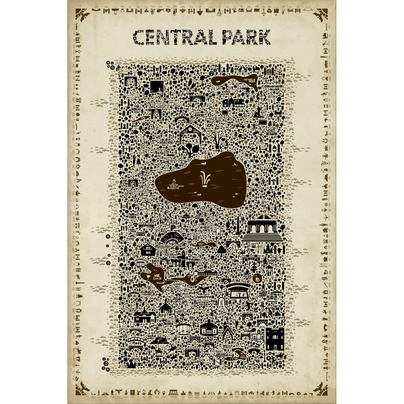 Collection antique de New York - Central Park, H 48 po x l 32 po