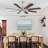 60Inch 8 Blades Flush Mount Round Ceiling Fan 6 Speeds with Remote Control and Timing Function