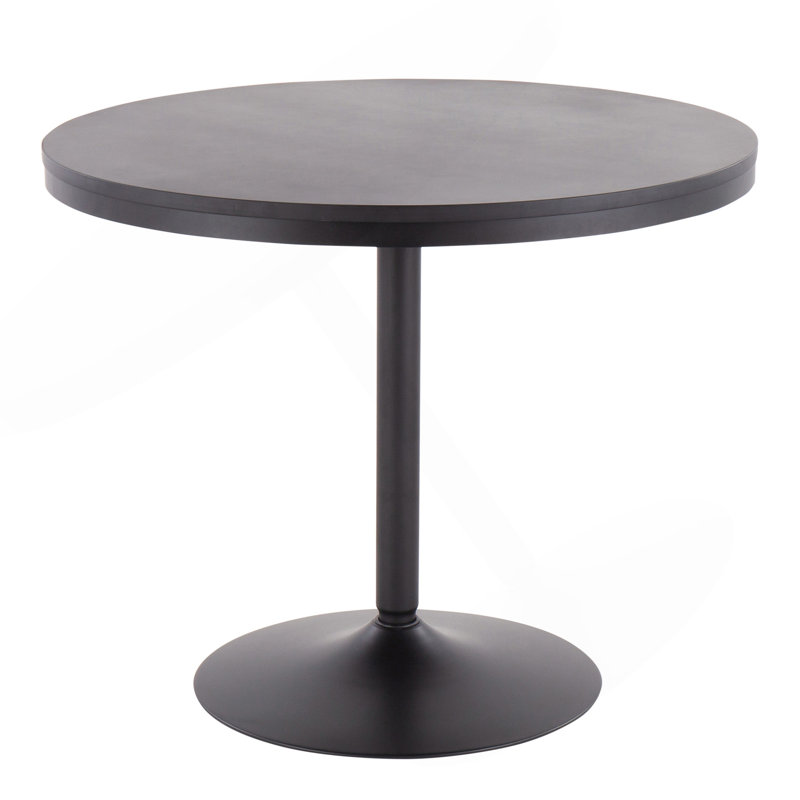 Table de salle à manger Dakota, 29.75"H x 36"L x 36"W, Noir, Noir