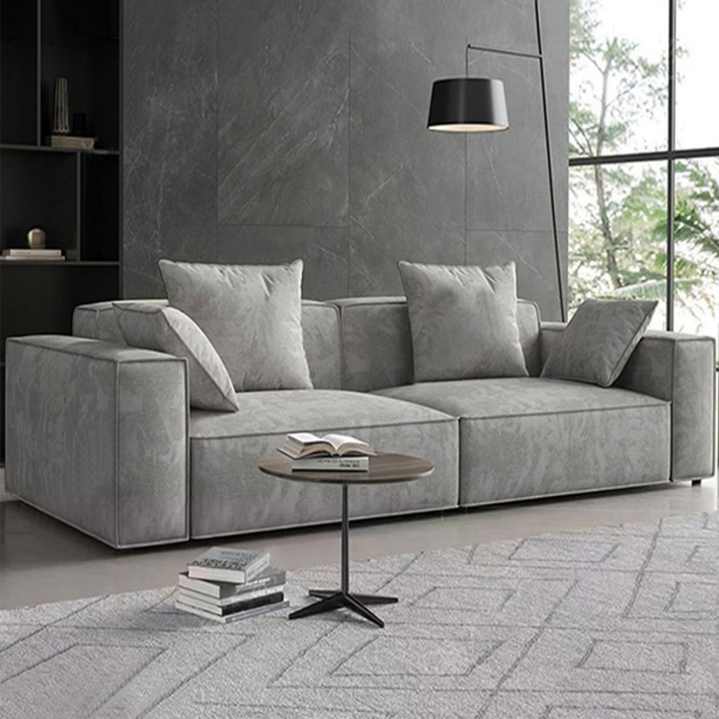 Coussin modulaire en polyester gris clair, Gris clair