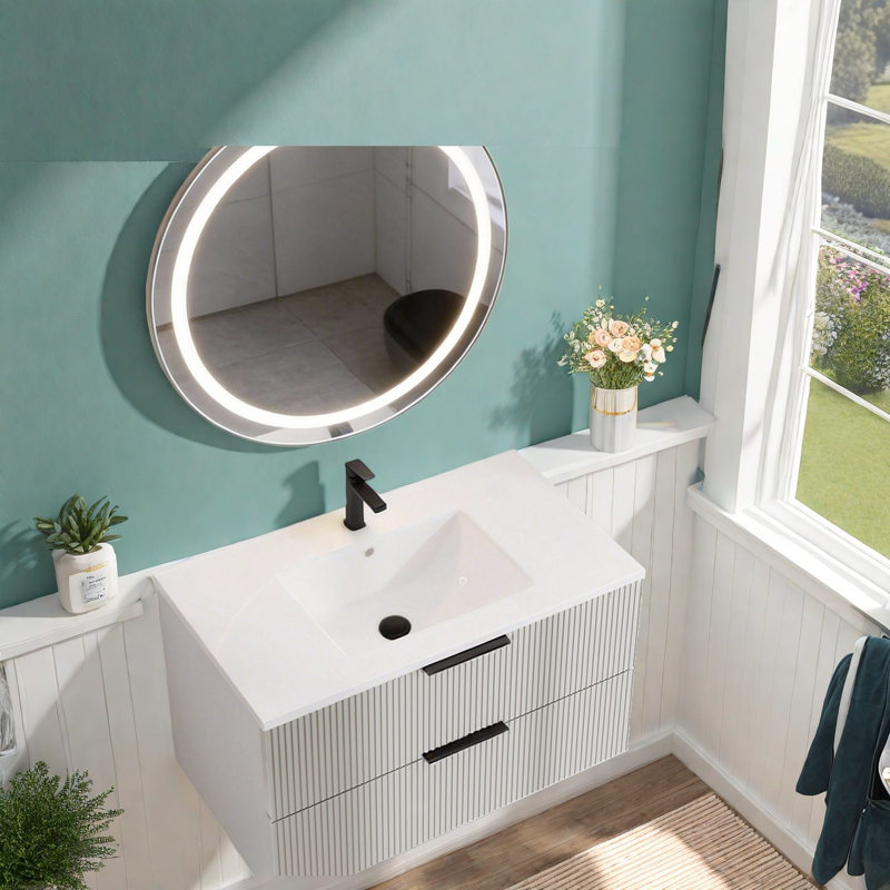 Meuble-lavabo moderne (doit inclure le meuble-lavabo et le lavabo) avec rangement