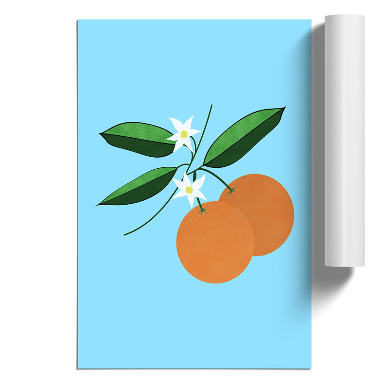 Orange Blossom Blue - Frameless Print, 30cm H x 21cm W x 0.1cm D
