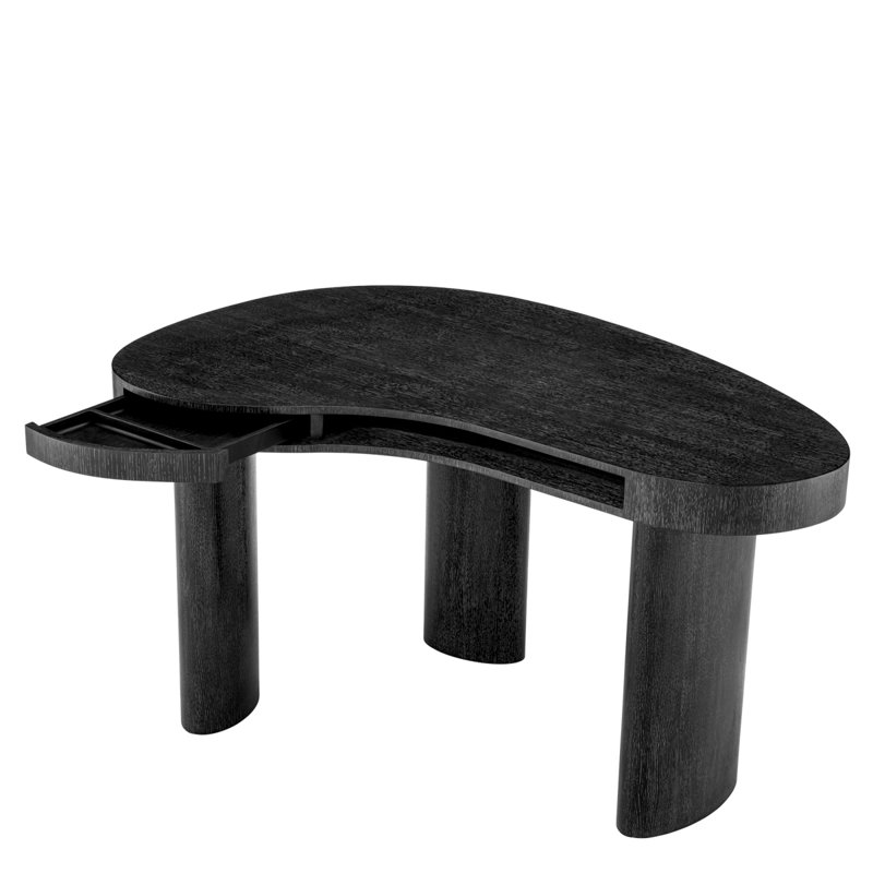 Desk Vence Charcoal Gray Oak Veneer - Legs Set Of 3