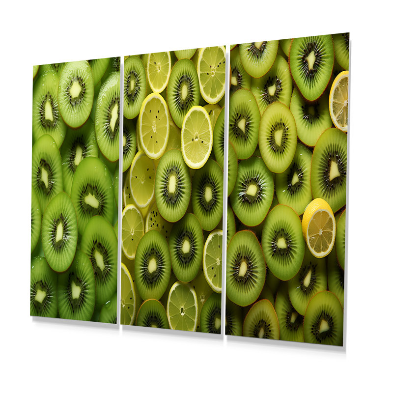 Ensemble d'art mural en métal kaléidoscope Kiwifruit - 3, H 28 po x l 36 po