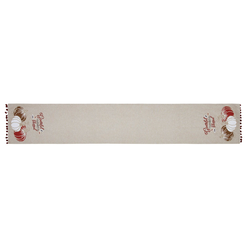 Harvest Blessings Rectangle No Pattern Table Runnner, 12" W x 72" L