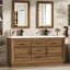 Meuble-lavabo double 60 po avec plateau en résine, robinets, 2 miroirs à DEL, meuble-lavabo avec plateaux et tiroirs inclinables-130187199