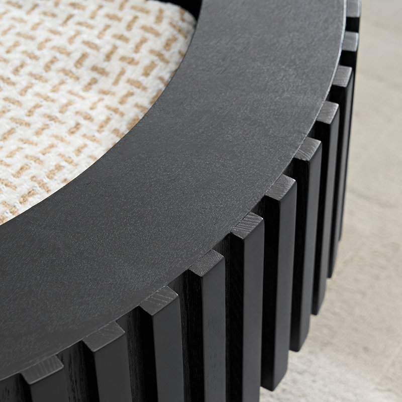 Table basse ronde avec rangement, Noir mat