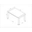 Table rectangulaire moderne en marbre blanc - Support en bois brun pour 6 plateaux de table