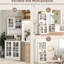 Armoire de cuisine avec comptoir, 72 po, blanc, tablettes réglables, portes en verre pour rangement de salle à manger 72 po, grand garage