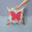 Coussin décoratif intérieur/extérieur en tissu de roses bleu/rose shabby papillon-22327408