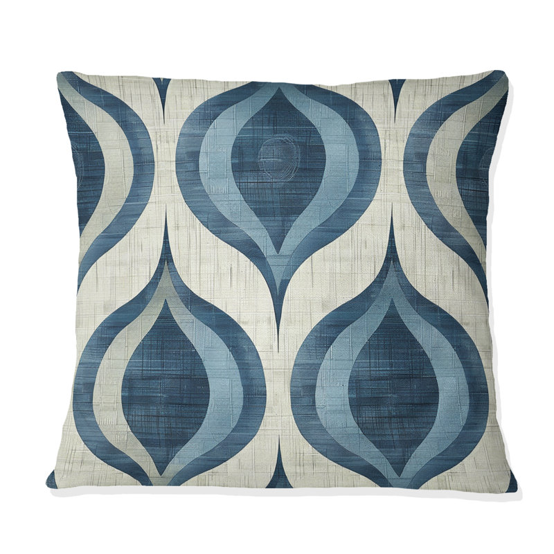 Coussin Blue Ogee, H 16 po x l 16 po