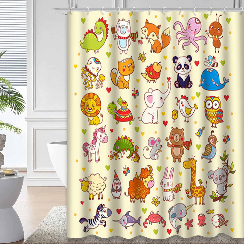 Rideau de douche avec 12 crochets, L 72 po x l 84 po