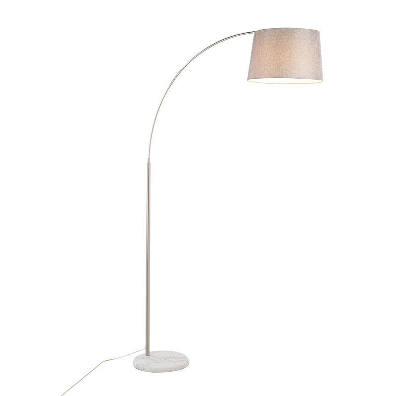 Lampe sur pied contemporaine, Nickel, Gris