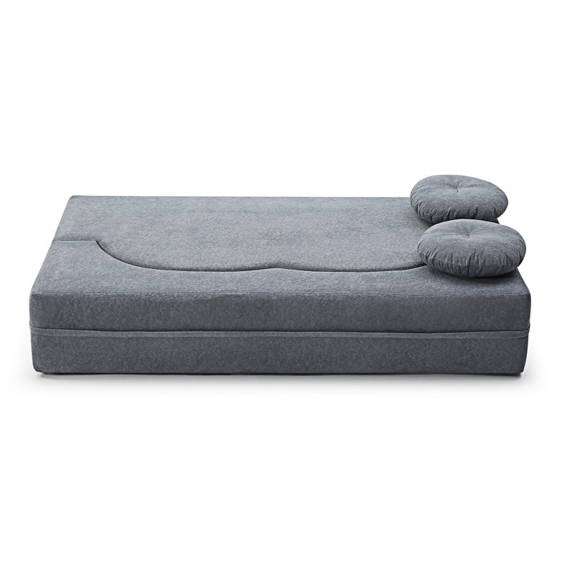 Canapé-lit pliant avec coussin, Gris