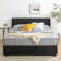 Estella Upholstered Bed Frame with Headboard, Ottoman Under-bed Storage