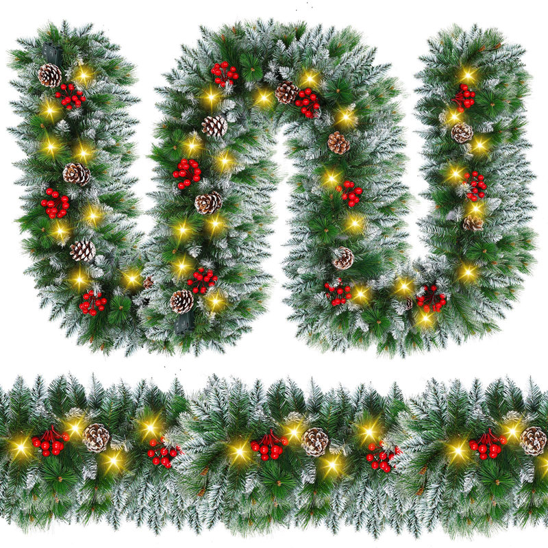 Guirlande de Noël avec lumières - Guirlande 9 pi