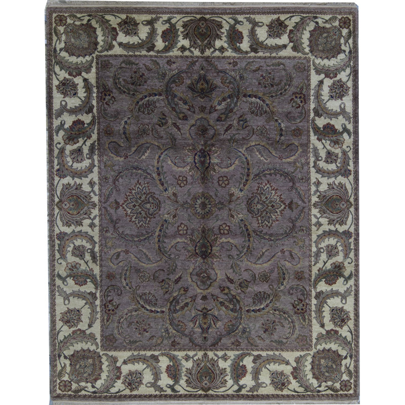 Tapis noir et doré de haute qualité noué à la main