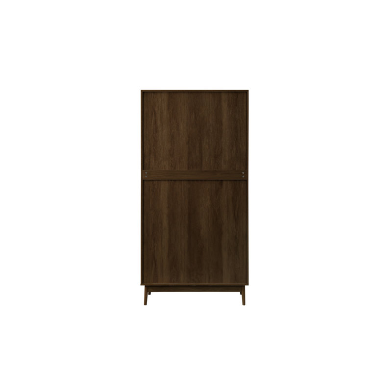 Noemi 2 Door Manufactured Wood Wardrobe, Walnut