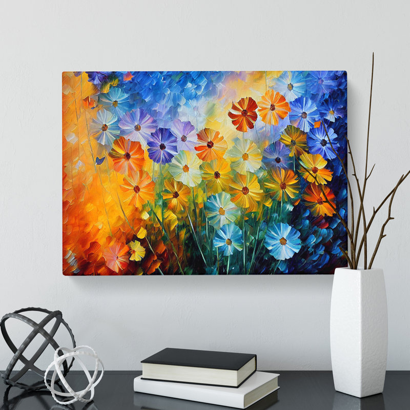Painted Wildflowers Vol.2 Abstract - Wrapped Canvas, 40cm H x 60cm W x 3cm D