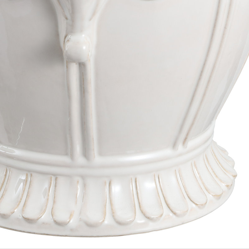 Tabouret de jardin en éléphant blanc bohémien Anita, Blanc