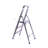 Jarrow FixtureDisplays® Folding 3-Step 23“ Boost Ladder with Hand Grip and Aluminium Steps, 330-Pound Weight Capacity, Silver Finish 15601
