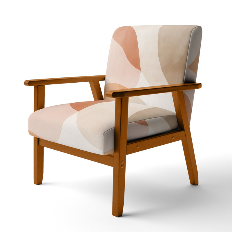 Chaise rembourrée Abstract Minimalisme, Brown Square Arms