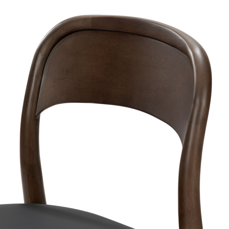 Chaise rembourrée Loar, Noyer, Noir