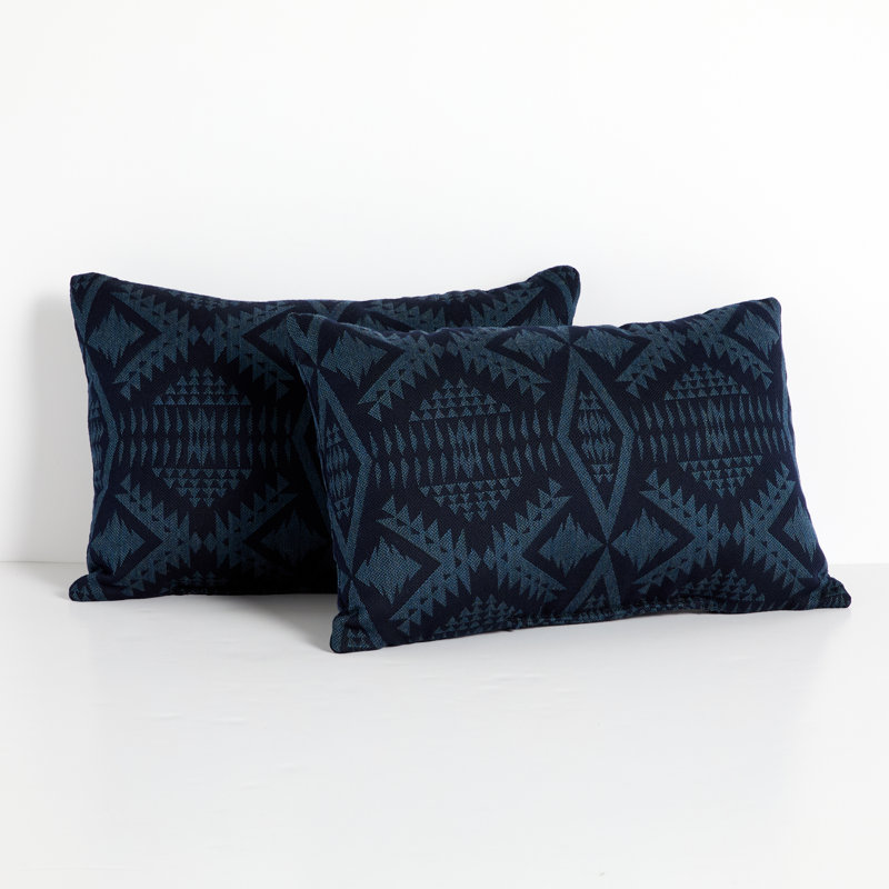 Ensemble de 2 coussins Sunbrella, Bleu géométrique