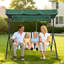 Balancelle d'extérieur 3 places avec auvent réglable et siège rembourré, chaise de patio en acier d'une capacité de 600 lb