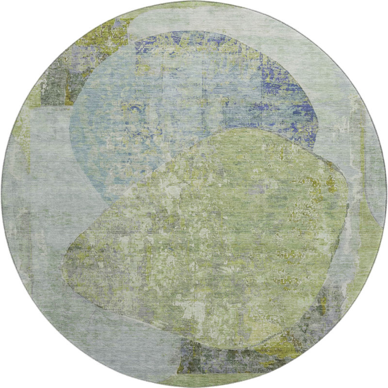 Tapis moderne Premium lavable à la machine Marasco AMF1635, Rond 8 pi