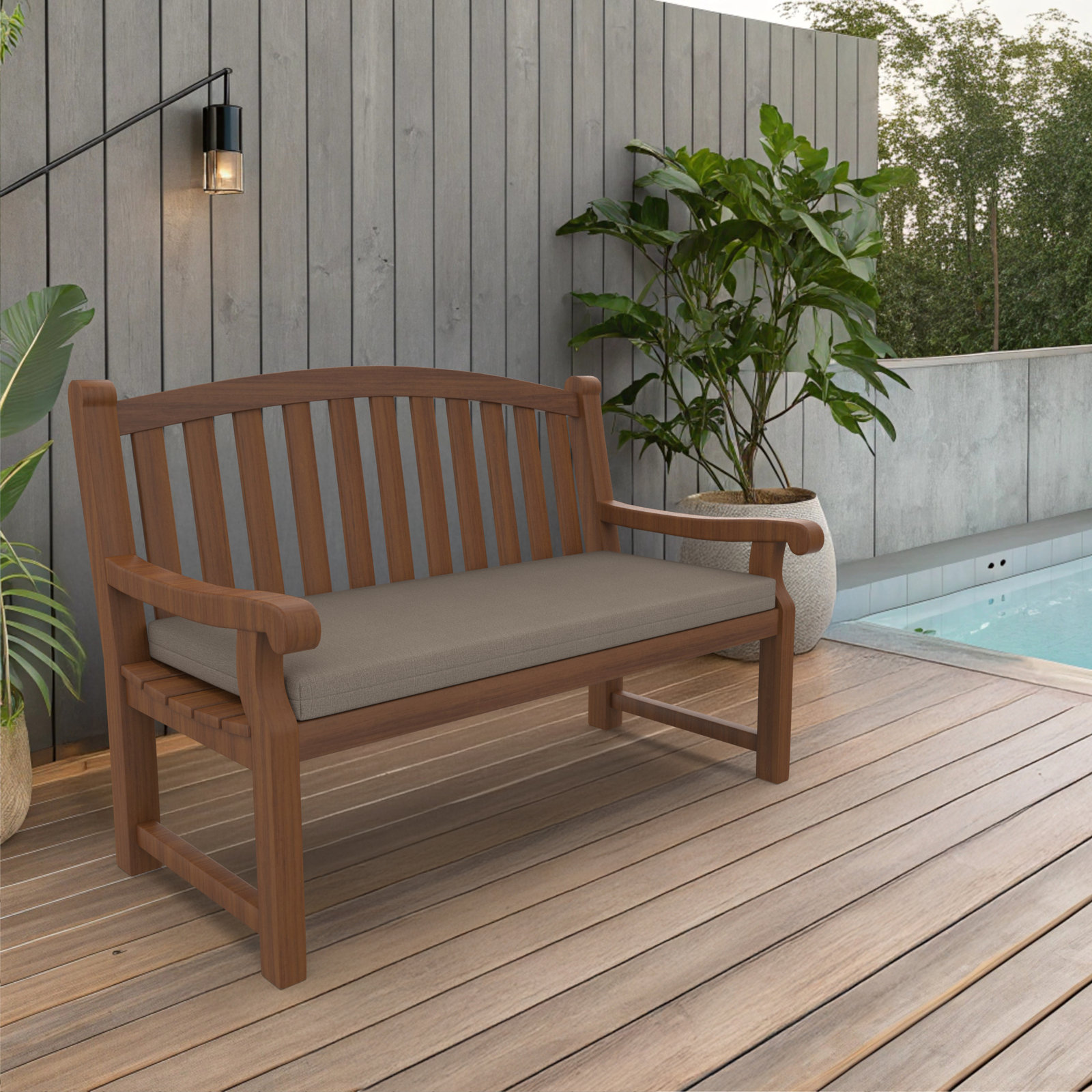 Outdoor Sunbrella® Cushion, Cast Shale Sunbrella® Plainweave