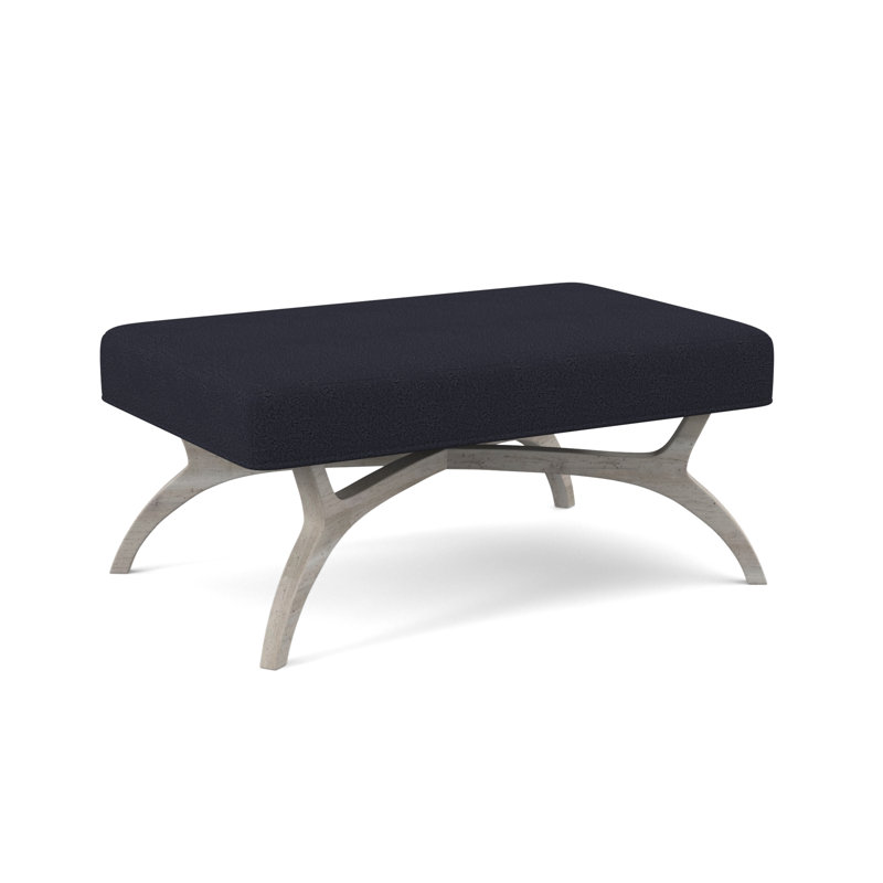 Ansel Upholstered Bench, Bisque, Venice Navy
