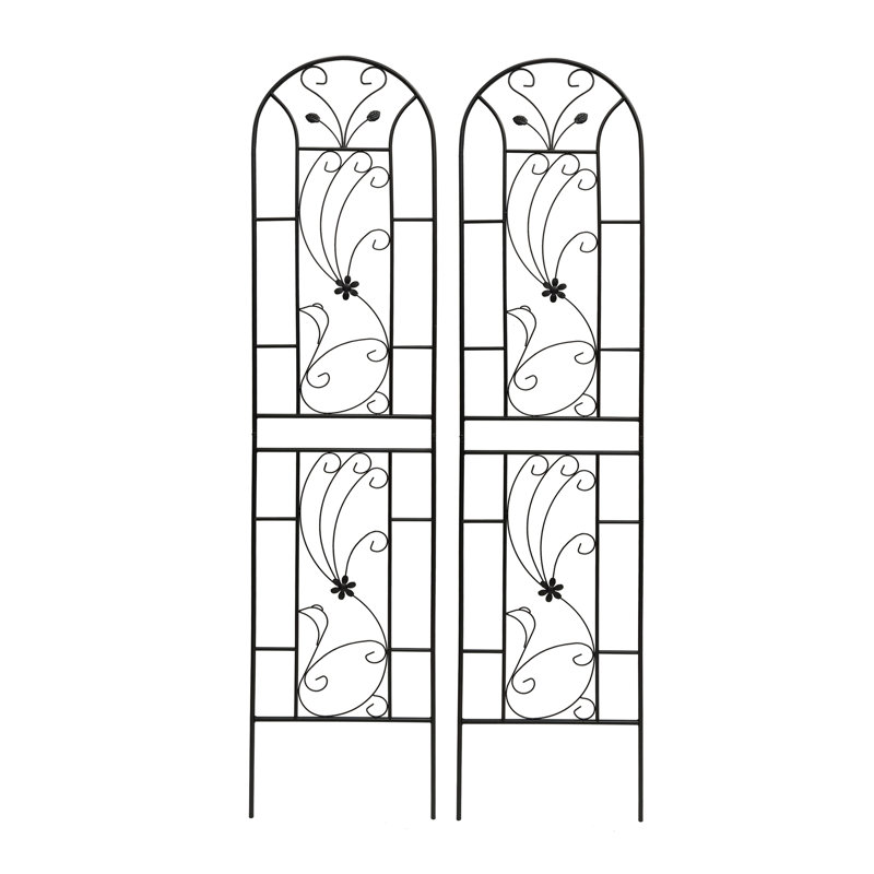 Paquet de 2 treillis de jardin en métal antirouille pour plantes grimpantes pour l'extérieur, H 86,7 po x l 39,4 po x P 1 po