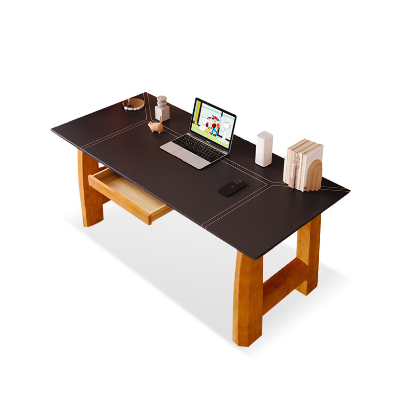 Noir + cerisier rectangulaire + bureaux en bois manufacturé, H 27,56 po x l 62,99 po x P 27,56 po
