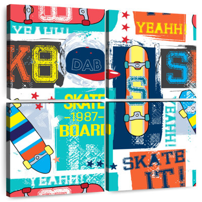 Motif rétro de planche à roulettes Senne