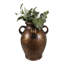 Vase de table en terre cuite Heritage avec poignées côtelées pour une décoration rustique - Grand vase urne à fleurs avec finition en céramique vieillie pour la décoration du salon