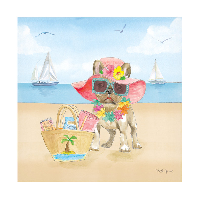 Beth Grove «Summer Paws IV No Words», art sur toile, H 14 po x l 14 po x P 2 po
