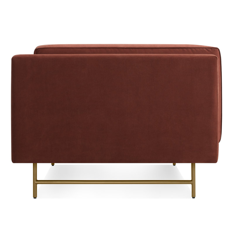 Bank Club Chair, Lava Polyester Blend, Antiqued Brass