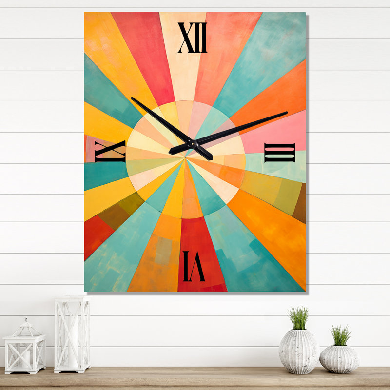 Horloge colorée en métal Mid Century Century, Petit