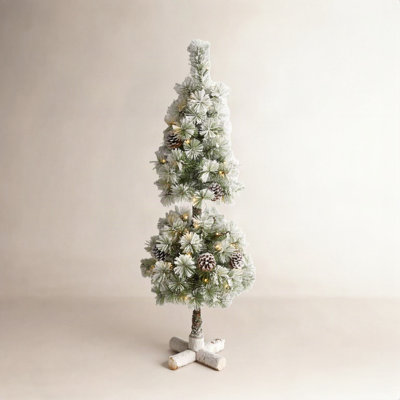 Frosted Pre-Lit Cedar Christmas Tree